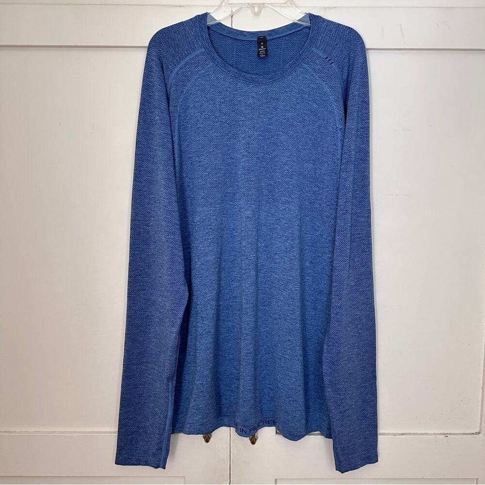 Lululemon Long Sleeve Blue Workout Top In Blue Medium